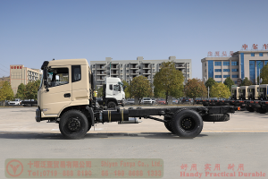 210 HP Rear Dual Tire Special Purpose Chassis–Dongfeng Flathead 4*2 Chassis–Off-road Truck Export Manufacturer