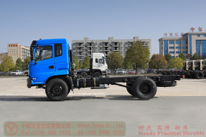 Dongfeng Flathead 4*2 Chassis–210 HP Rear Dual Tire Special Purpose Chassis–Off-road Truck Export Manufacturer