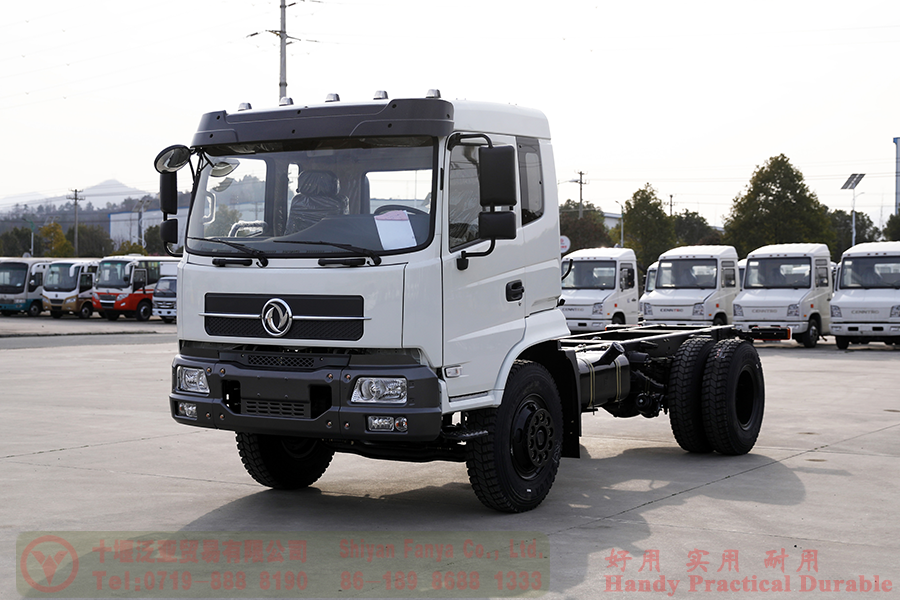 Dongfeng 210 HP Rear Dual Tire Special Purpose Chassis–Dongfeng Flathead 4*2 Chassis–Off-road Truck Export Manufacturer