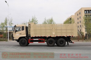 Dongfeng 6*6 Dump Truck–260 HP Rear Dual Tire Truck–Higher Railing Off-road Truck for Export