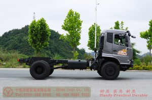 Dongfeng 210 HP Rear Dual Tire Special Off-road Chassis–Dongfeng Flathead 4*2 Chassis–Off-road Truck Export Manufacturer