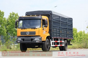 Dongfeng 260-horsepower Twin-Rear-Wheel Cage-Body Truck — Dongfeng Flat-Nose 4×2 Truck — Off-Road Truck Export Manufacturer