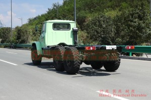 Dongfeng EQ2100E6DJ long head diesel chassis – 6*6 Dongfeng off-road truck chassis for export – export type six wheel drive tip off-road chassis conversion