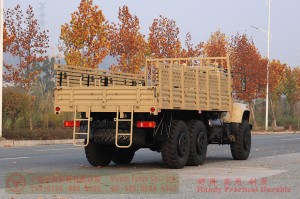 Dongfeng 6×6 Grey Cab 190HP Off-Road Truck — Dongfeng Long-Nose 245 Off-Road Transport Vehicle — Dongfeng EQ2100 Cargo Box with Side Lights