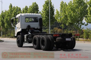 Dongfeng six-wheel-drive rear eight-tire off-road truck chassis–266 hp dump truck chassis–Dongfeng off-road truck export manufacturer