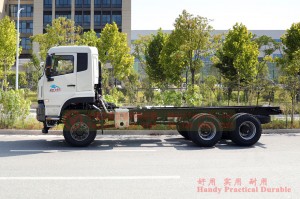 Dongfeng three axle truck 25 tons chassis – 350 hp export heavy duty chassis models – rear eight wheel truck chassis conversion