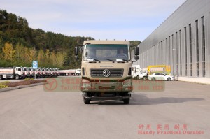Dongfeng 8*4 flatbed truck chassis–Dongfeng Hercules 10 meters flatbed truck chassis–30 tons of special truck chassis conversion