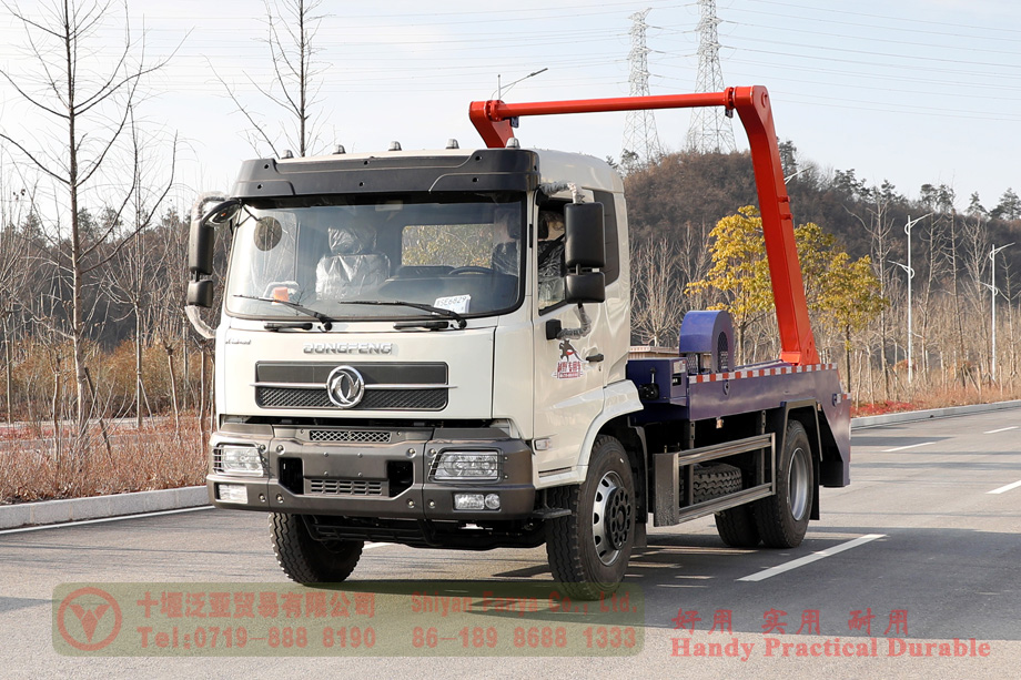 Swing-arm garbage trucks provide convenience for municipal sanitation