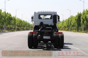 Dongfeng six-wheel-drive rear eight-tire off-road truck chassis–266 hp dump truck chassis–Dongfeng off-road truck export manufacturer