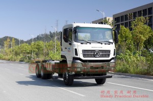 Dongfeng three axle truck 25 tons chassis – 350 hp export heavy duty chassis models – rear eight wheel truck chassis conversion