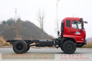 Dongfeng 210 HP Rear Dual Tire Special Off-road Chassis–Dongfeng Flathead 4*2 Chassis–Off-road Truck Export Manufacturer