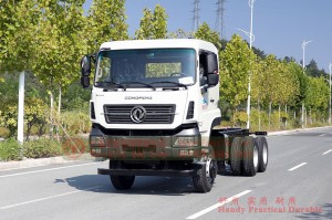 Dongfeng three axle truck 25 tons chassis – 350 hp export heavy duty chassis models – rear eight wheel truck chassis conversion