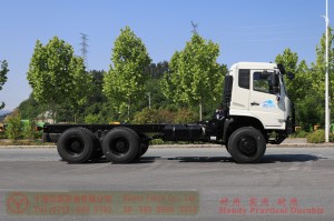 Dongfeng six-wheel-drive rear eight-tire off-road truck chassis–266 hp dump truck chassis–Dongfeng off-road truck export manufacturer