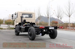 Flathead one and a half row 210 hp special truck chassis–Dongfeng 4*4 rear single tire off-road chassis–Twin-axle off-road truck chassis conversion manufacturers
