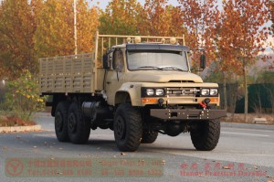 Dongfeng 6×6 Grey Cab 190HP Off-Road Truck — Dongfeng Long-Nose 245 Off-Road Transport Vehicle — Dongfeng EQ2100 Cargo Box with Side Lights