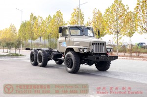 Dongfeng double-glass EQ2100 six-wheel-drive off-road chassis – 6×6 pointed EQ245 troop-carrying truck chassis for export – long head 190 hp military vehicle special conversion