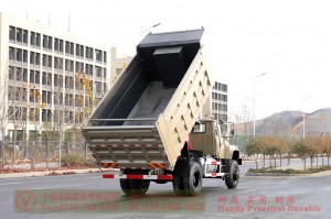 Flathead one and a half row 240 hp Dump Truck–Dongfeng 4*4 rear single tire off-road Truck–Twin-axle off-road truck conversion manufacturers