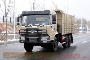 Dongfeng 6*6 Flathead Dump Trucks–210 HP Palletized Raised Trucks–Dongfeng Off-road Trucks Export Manufacturer