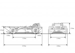 4*4 Tipsy Off-Road Vehicle Class III Chassis – 4 wheel drive 16T Customized Special Purpose Vehicle Chassis – Professional Design Auto Chassis Factory