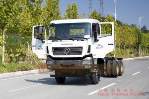 Dongfeng three axle truck 25 tons chassis – 350 hp export heavy duty chassis models – rear eight wheel truck chassis conversion