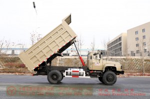 Flathead one and a half row 240 hp Dump Truck–Dongfeng 4*4 rear single tire off-road Truck–Twin-axle off-road truck conversion manufacturers