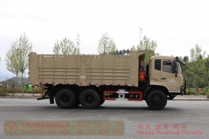 Dongfeng 6*6 Dump Truck–260 HP Rear Dual Tire Truck–Higher Railing Off-road Truck for Export