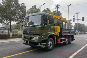 Dongfeng Six Drive Truck with 6.5 Tons crane
